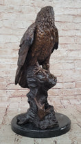 Load image into Gallery viewer, Two Tone American Bald Eagle Bronze Statue Sculpture Figure Marble Base 18" x 9"