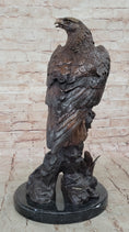 Load image into Gallery viewer, Two Tone American Bald Eagle Bronze Statue Sculpture Figure Marble Base 18" x 9"
