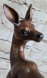 Deer Doe Bronze Sculpture Statue Limited Edition Numbered Signed Art Decor