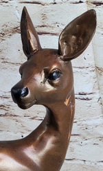 Deer Doe Bronze Sculpture Statue Limited Edition Numbered Signed Art Decor