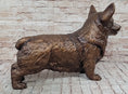 Load image into Gallery viewer, Bronze Metal Corgi Dog Sculpture Statue Figurine Collectible Decor Signed Art