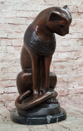 Load image into Gallery viewer, Bastet Cat Feline Egyptian Goddess Bronze Metal Statue Sculpture 19" x 13"