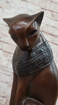 Load image into Gallery viewer, Bastet Cat Feline Egyptian Goddess Bronze Metal Statue Sculpture 19" x 13"