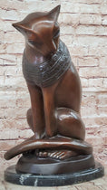 Load image into Gallery viewer, Bastet Cat Feline Egyptian Goddess Bronze Metal Statue Sculpture 19" x 13"
