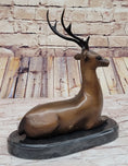 Load image into Gallery viewer, Reindeer Caribou Deer Elk Bronze Statue Sculpture Figurine Signed Original 9.5" x 8.5"