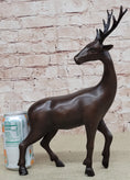 Load image into Gallery viewer, Reindeer Stag Deer Elk Caribou Bronze Metal Figurine Statue Sculpture 13.5" x 12"