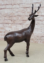 Reindeer Stag Deer Elk Caribou Bronze Metal Figurine Statue Sculpture 13.5