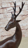 Load image into Gallery viewer, Reindeer Stag Deer Elk Caribou Bronze Metal Figurine Statue Sculpture 13.5" x 12"
