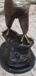 Load image into Gallery viewer, American Bald Eagle Outstretched Wings Bronze Statue Sculpture Figure Marble Base 33" x 19"