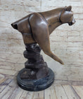 Load image into Gallery viewer, Limited Edition Marius Cougar Female Lion Bronze Sculpture Marble Statue Figurine