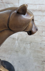 Limited Edition Marius Cougar Female Lion Bronze Sculpture Marble Statue Figurine