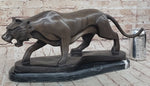 Modern Art Saber Tooth Tiger Bronze Metal Statue Sculpture Collectible Predator 9