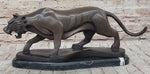 Modern Art Saber Tooth Tiger Bronze Metal Statue Sculpture Collectible Predator 9