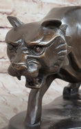 Load image into Gallery viewer, Modern Art Saber Tooth Tiger Bronze Metal Statue Sculpture Collectible Predator 9" x 22"