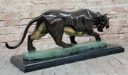 Hot Cast Bronze Sculpture of Cougar Mountain Lion Panther w/ Special Patina Finish