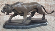 Modern Art Saber Tooth Tiger Bronze Metal Statue Sculpture Collectible Predator 9
