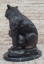 Mother Bear and Cubs - Bronze Metal Sculpture Statue Figure Signed Art Moigniez