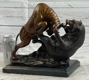 Bull vs Bear Bronze Metal Statue Sculpture Decor Stock Market 10