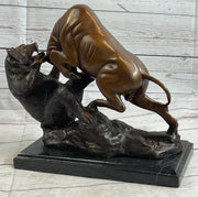 Bull vs Bear Bronze Metal Statue Sculpture Decor Stock Market 10