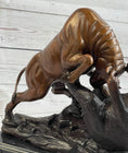 Load image into Gallery viewer, Bull vs Bear Bronze Metal Statue Sculpture Decor Stock Market 10" x 13"