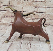 Abstract Bronze Metal Longhorn Cattle Bull Sculpture Statue Figurine Signed & Numbered Art