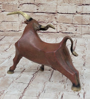 Abstract Bronze Metal Longhorn Cattle Bull Sculpture Statue Figurine Signed & Numbered Art