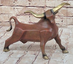 Abstract Bronze Metal Longhorn Cattle Bull Sculpture Statue Figurine Signed & Numbered Art
