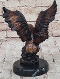 Load image into Gallery viewer, American Bald Eagle with Wings Spread Hot Cast Bronze Sculpture on Marble Base