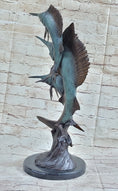Load image into Gallery viewer, Marlin Sailfish Swordfish Nautical Bronze Statue Sculpture Ocean Sea Decor 24" x 12"