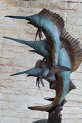 Load image into Gallery viewer, Marlin Sailfish Swordfish Nautical Bronze Statue Sculpture Ocean Sea Decor 24" x 12"