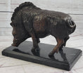 Load image into Gallery viewer, Wild Boar Pig Feral Hog Bronze Statue Sculpture Figure on Marble Base J. Moigniez