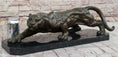 Load image into Gallery viewer, Stalking Panther Cougar Lioness Bronze Sculpture Statue Figure Art on Marble Base