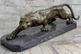 Load image into Gallery viewer, Cougar Panther Lioness Mountain Lion Bronze Statue Sculpture Figure Barye 5" x 16"