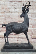 Load image into Gallery viewer, Elk Reindeer Stag Buck Hot Cast Bronze Figure Sculpture on Marble Base by Milo