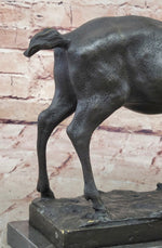 Elk Reindeer Stag Buck Hot Cast Bronze Figure Sculpture on Marble Base by Milo