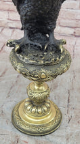 Load image into Gallery viewer, Hot Cast Bronze Eagle on Golden Pedestal Signed Original Wildlife Birds Art by Milo
