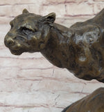 Running Panther Puma Mountain Lion Bronze Sculpture Statue Wildlife Original Art