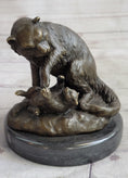Load image into Gallery viewer, Playful Cat & Kitten - Signed Handmade Bronze Sculpture on Marble Base by Milo