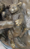 Load image into Gallery viewer, Playful Cat & Kitten - Signed Handmade Bronze Sculpture on Marble Base by Milo