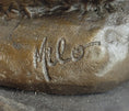 Load image into Gallery viewer, Playful Cat & Kitten - Signed Handmade Bronze Sculpture on Marble Base by Milo