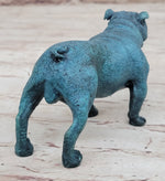 English Bulldog Bronze Metal Figurine Sculpture Original Art Collectible Blue Patina