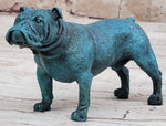 English Bulldog Bronze Metal Figurine Sculpture Original Art Collectible Blue Patina