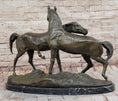 Load image into Gallery viewer, Pair of Horses Bronze Sculpture – Elegant Equestrian Artwork on Marble Base by PJ Mene