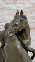Load image into Gallery viewer, Pair of Horses Bronze Sculpture – Elegant Equestrian Artwork on Marble Base by PJ Mene