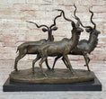 Load image into Gallery viewer, Kudu Antelope Family Gazelle African Deer Bronze Sculpture Figurine Statue