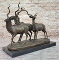 Load image into Gallery viewer, Kudu Antelope Family Gazelle African Deer Bronze Sculpture Figurine Statue