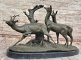 Load image into Gallery viewer, M. Fiot Deer in the Forest – Majestic Bronze Wildlife Sculpture on Marble Base