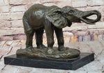 Milo Elephant Bronze Sculpture – Stunning African Wildlife Art on Marble Base
