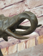 Milo Elephant Bronze Sculpture – Stunning African Wildlife Art on Marble Base