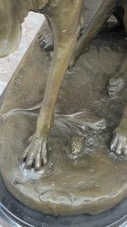 Service Dogs Hunting Hound Retriever Dog Hot Cast Bronze Sculpture Statue Decor